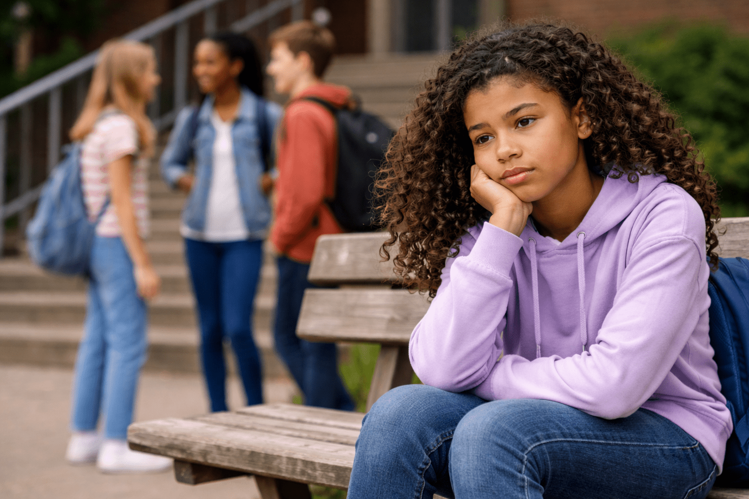 Group of young teens together